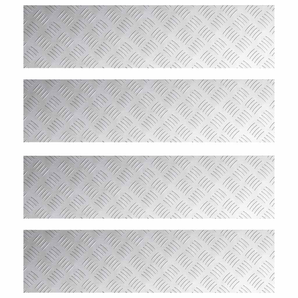 Treppe Tritt Rechtwinklig 4 pcs Silber 80 x 20 cm Aluminium