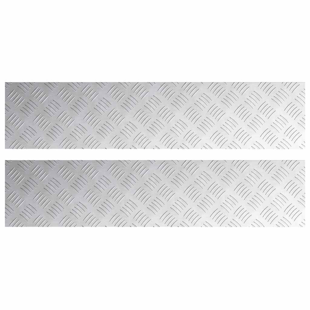 Treppe Tritt Rechtwinklig 2 pcs Silber 90 x 20 cm Aluminium