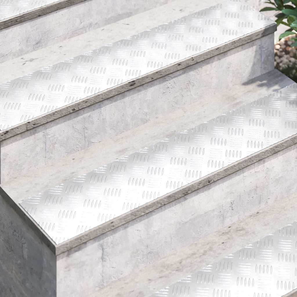Treppe Tritt Rechtwinklig 2 pcs Silber 100 x 20 cm Aluminium