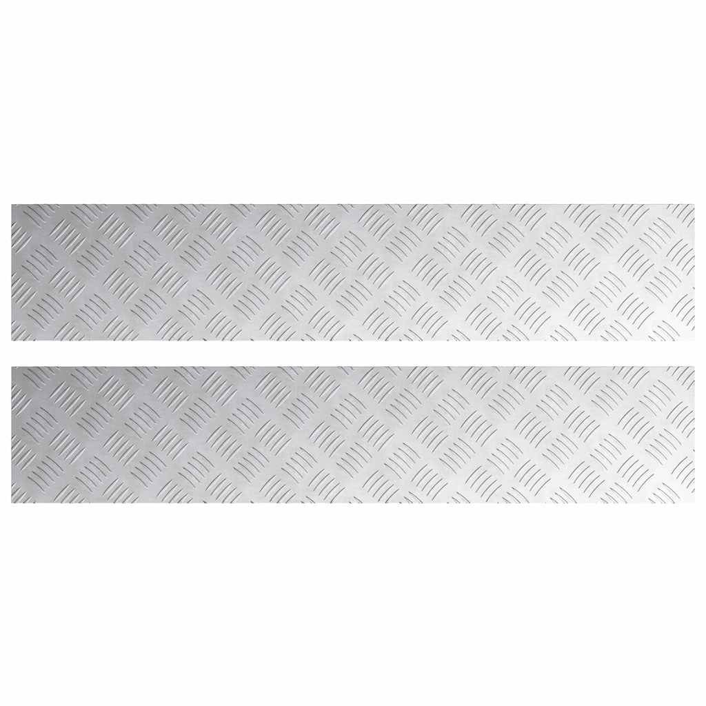 Treppe Tritt Rechtwinklig 2 pcs Silber 100 x 20 cm Aluminium