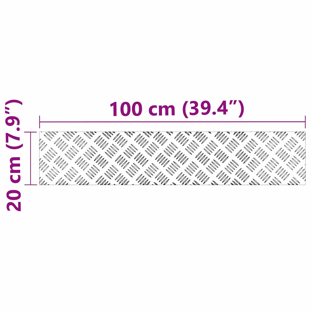 Treppe Tritt Rechtwinklig 2 pcs Silber 100 x 20 cm Aluminium