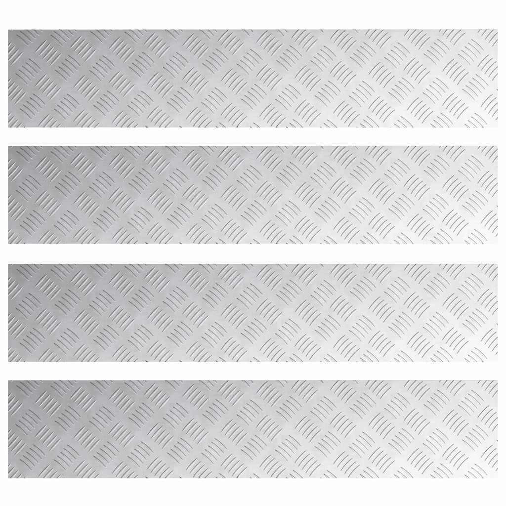 Treppe Tritt Rechtwinklig 4 pcs Silber 100 x 20 cm Aluminium