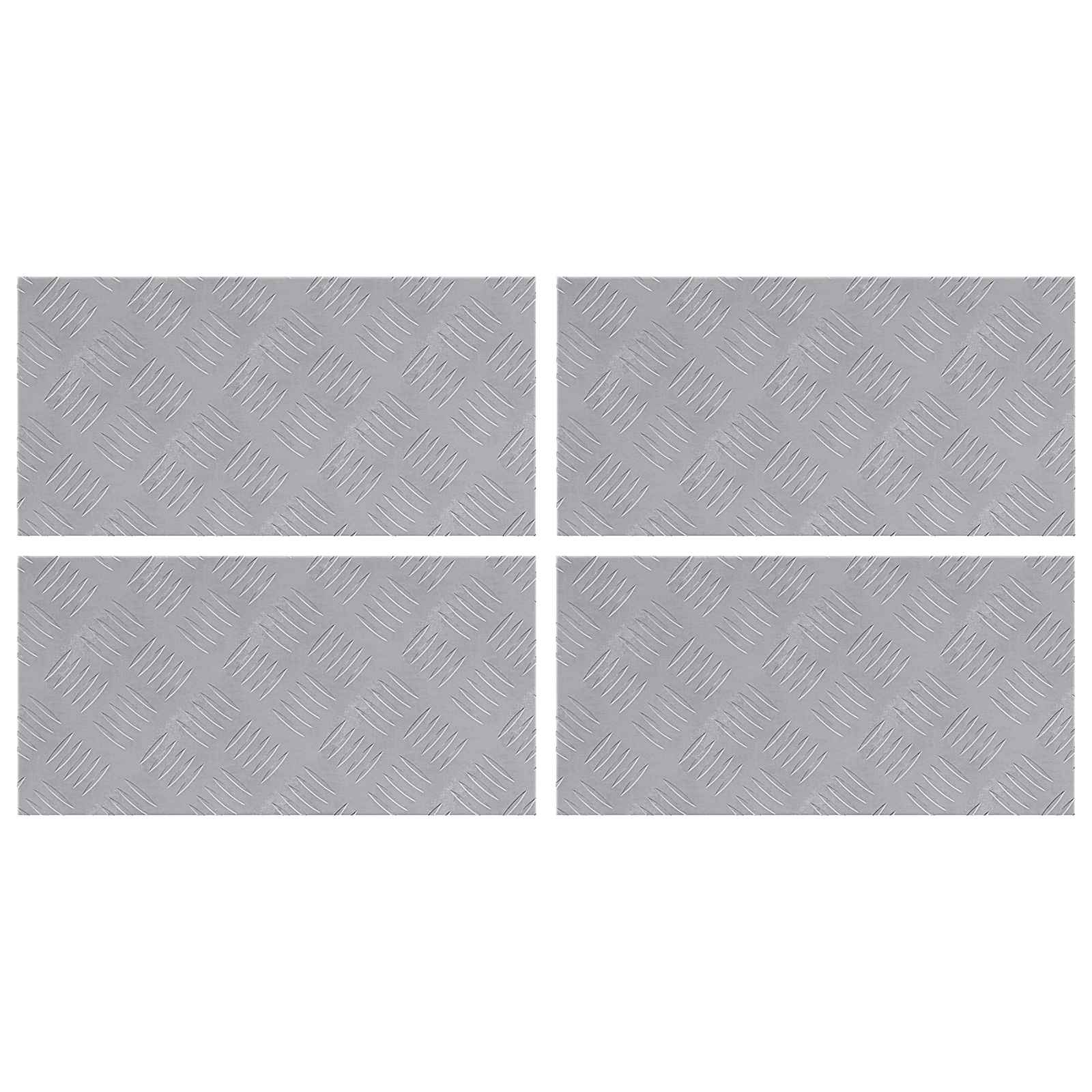 Treppe Tritt Rechtwinklig 4 pcs Silber 50 x 25 cm Aluminium