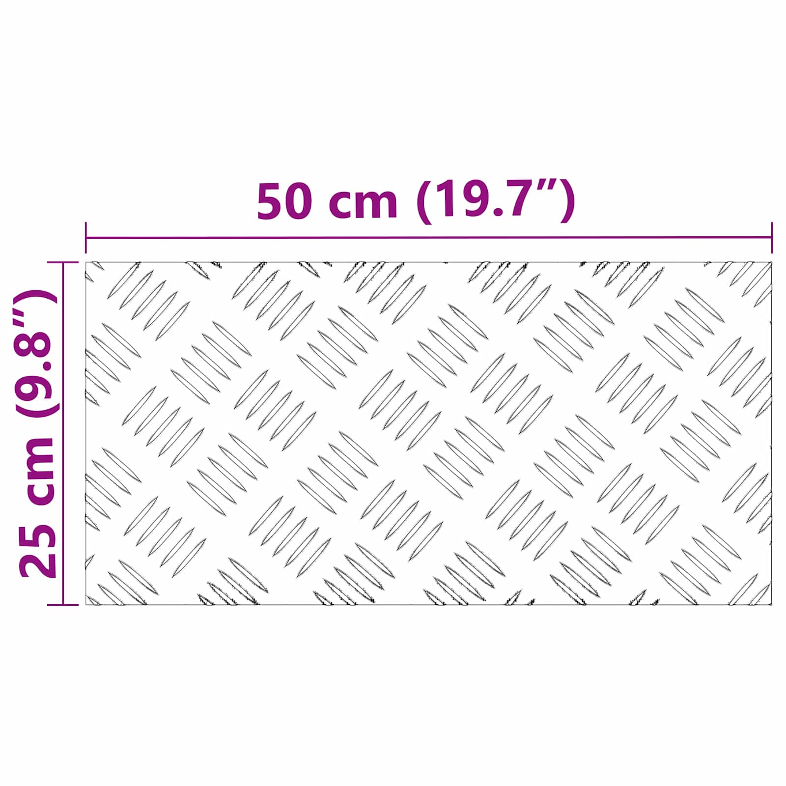 Treppe Tritt Rechtwinklig 4 pcs Silber 50 x 25 cm Aluminium