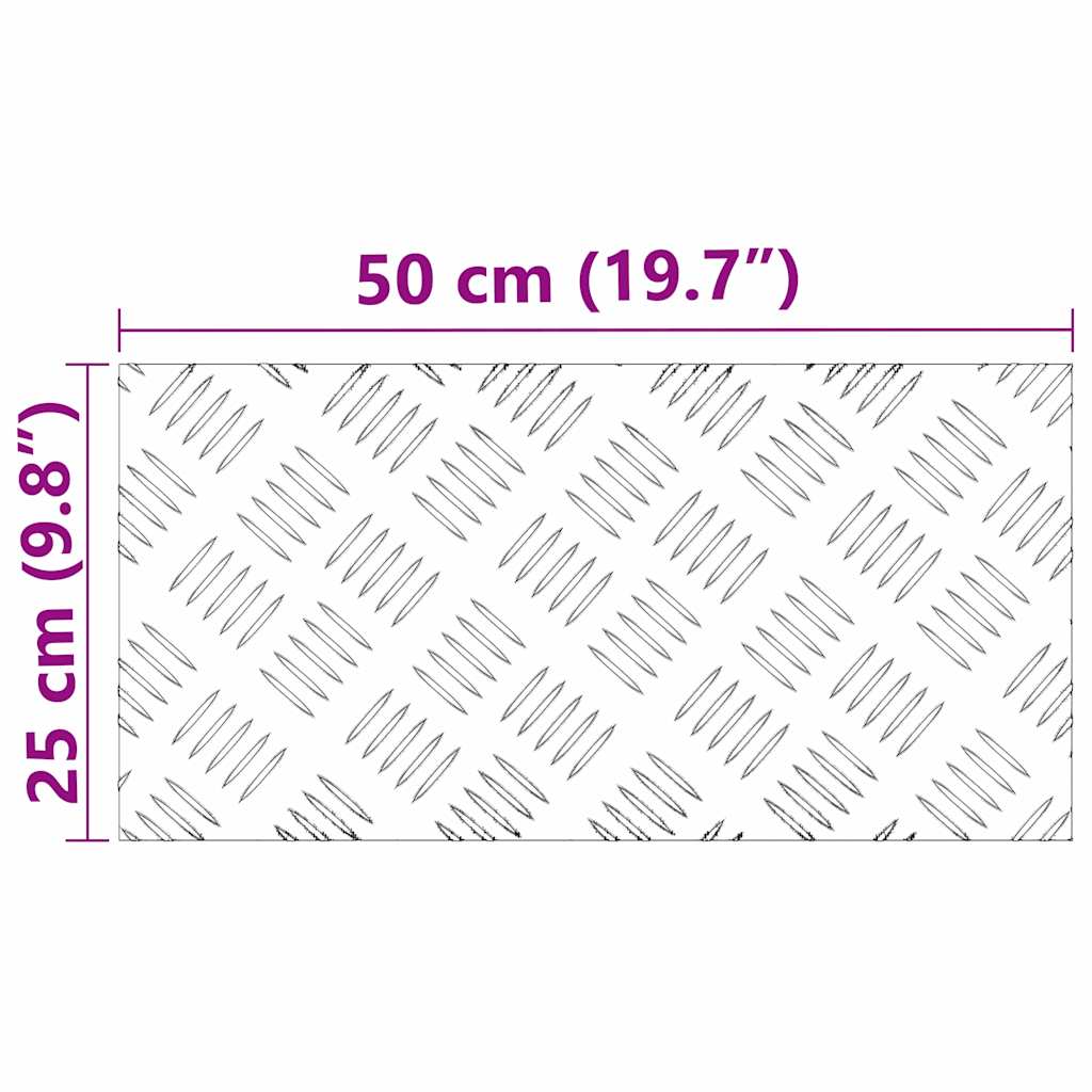 Treppe Tritt Rechtwinklig 4 pcs Silber 50 x 25 cm Aluminium