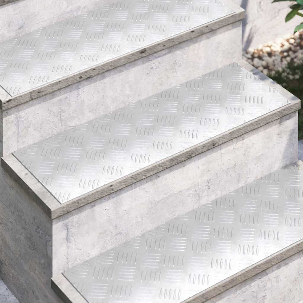 Treppe Tritt Rechtwinklig 4 pcs Silber 75 x 25 cm Aluminium