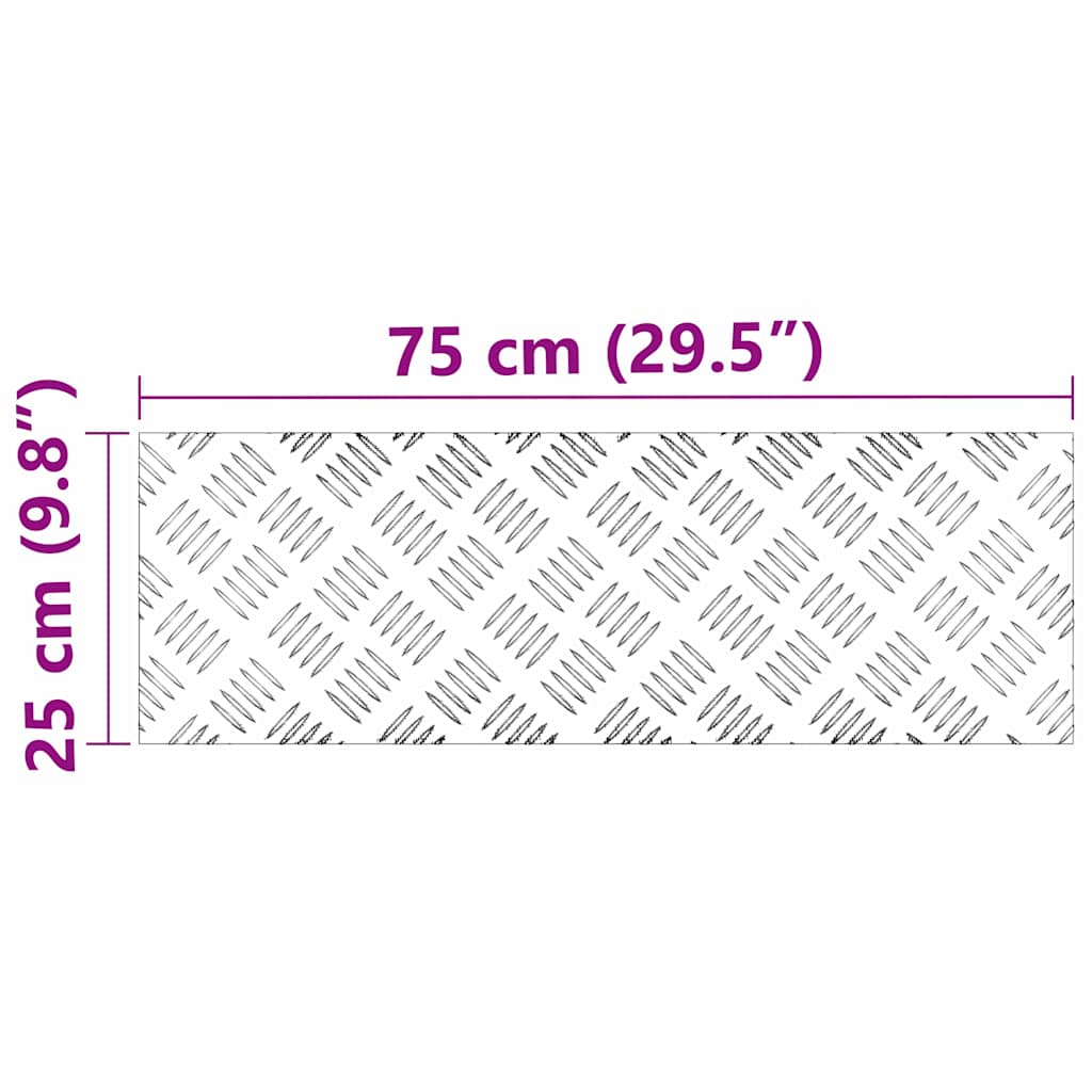 Treppe Tritt Rechtwinklig 2 pcs Silber 75 x 25 cm Aluminium