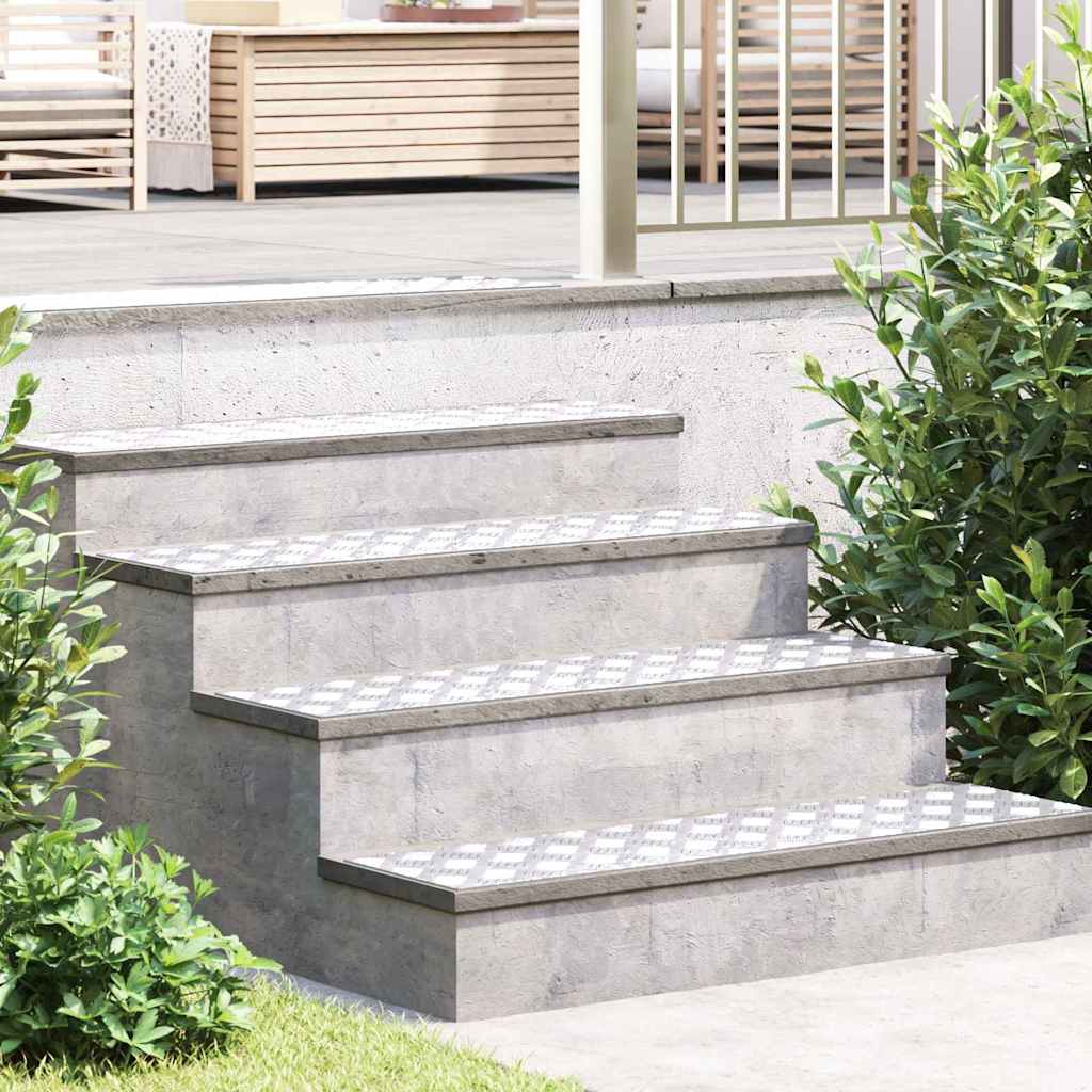 Treppe Tritt Rechtwinklig 2 pcs Silber 100 x 25 cm Aluminium