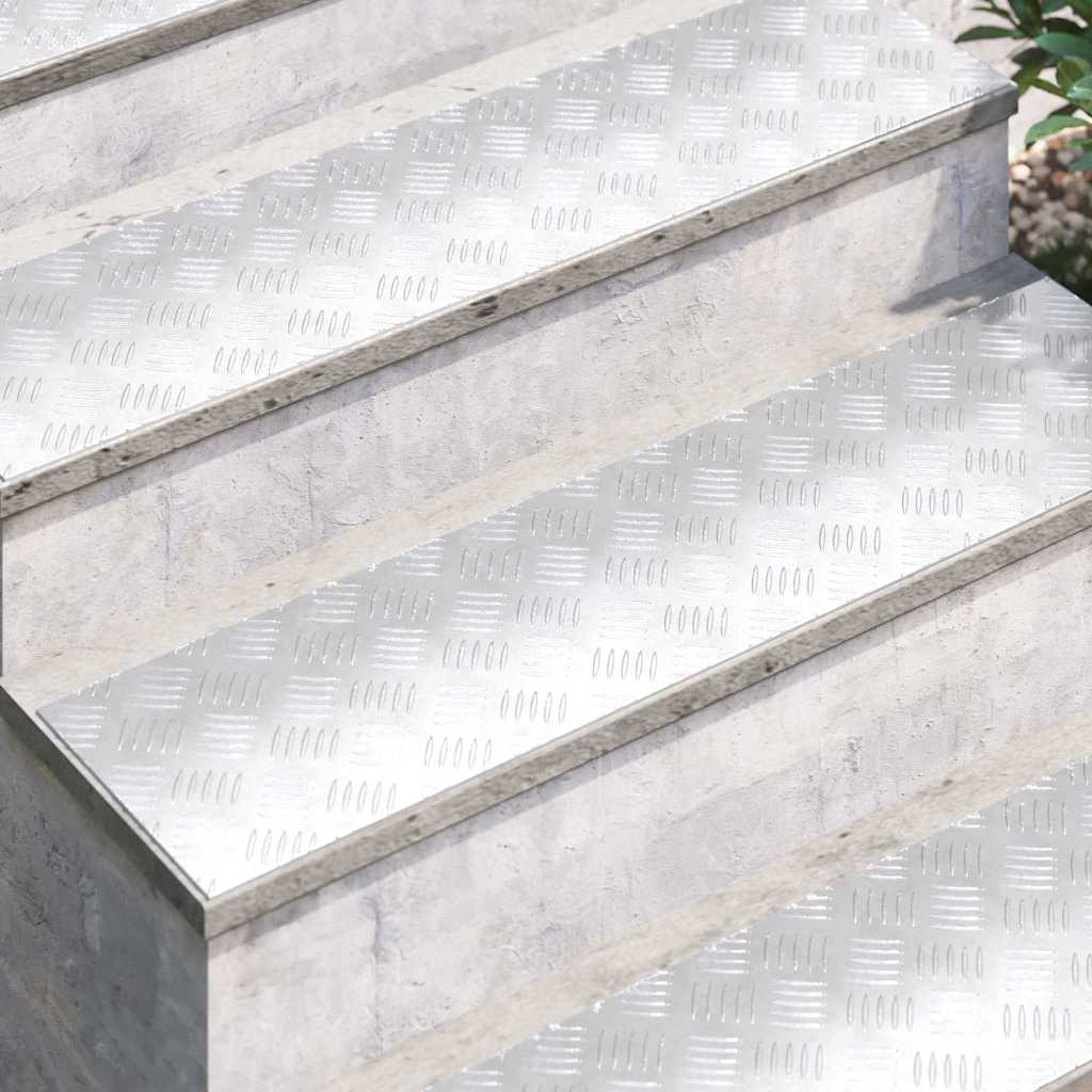 Treppe Tritt Rechtwinklig 4 pcs Silber 100 x 25 cm Aluminium
