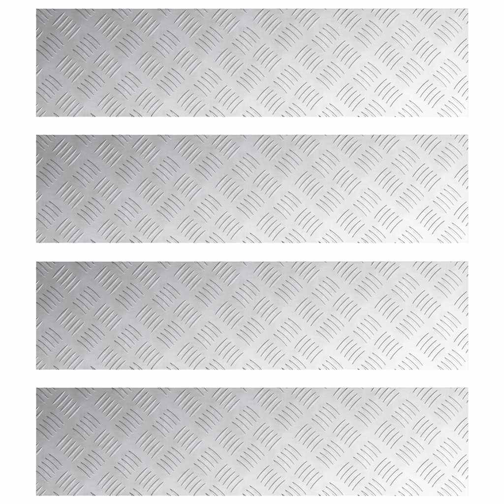 Treppe Tritt Rechtwinklig 4 pcs Silber 100 x 25 cm Aluminium