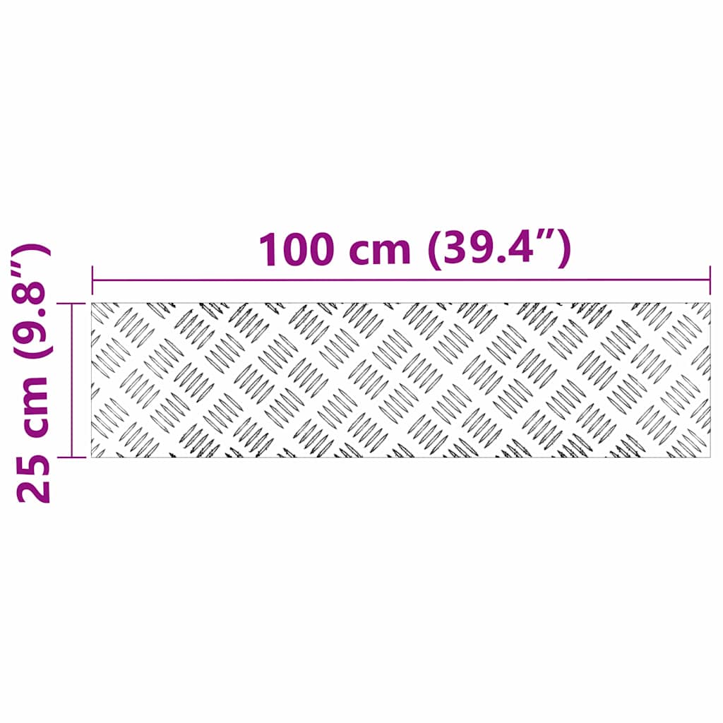 Treppe Tritt Rechtwinklig 4 pcs Silber 100 x 25 cm Aluminium