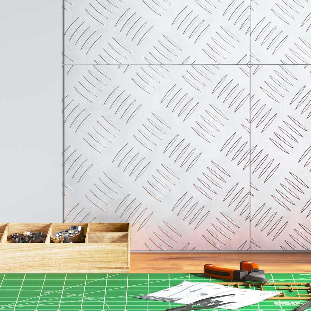 Treppe Tritt Quadratisch 4 pcs Silber 30 x 30 cm Aluminium