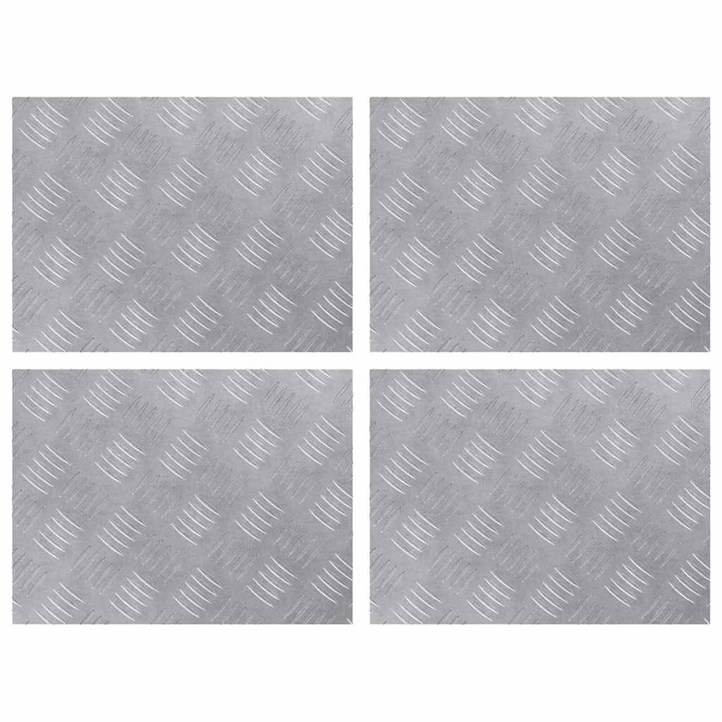 Treppe Tritt Rechtwinklig 4 pcs Silber 40 x 30 cm Aluminium