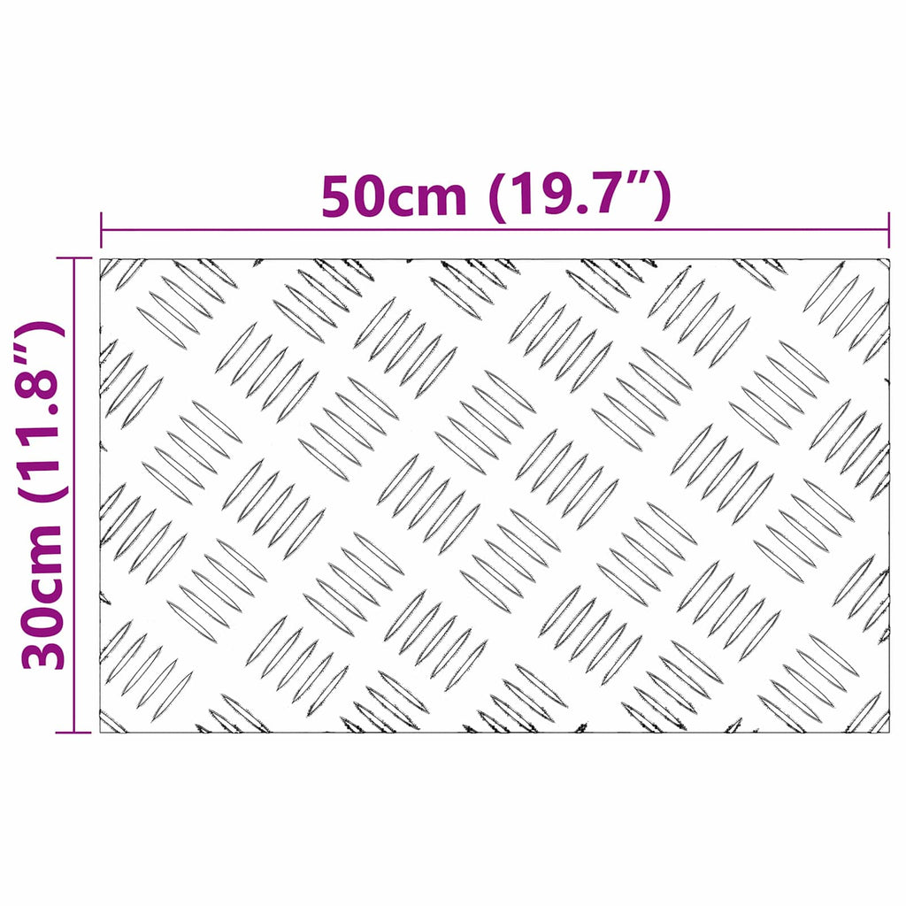 Treppe Tritt Rechtwinklig 4 pcs Silber 50 x 30 cm Aluminium