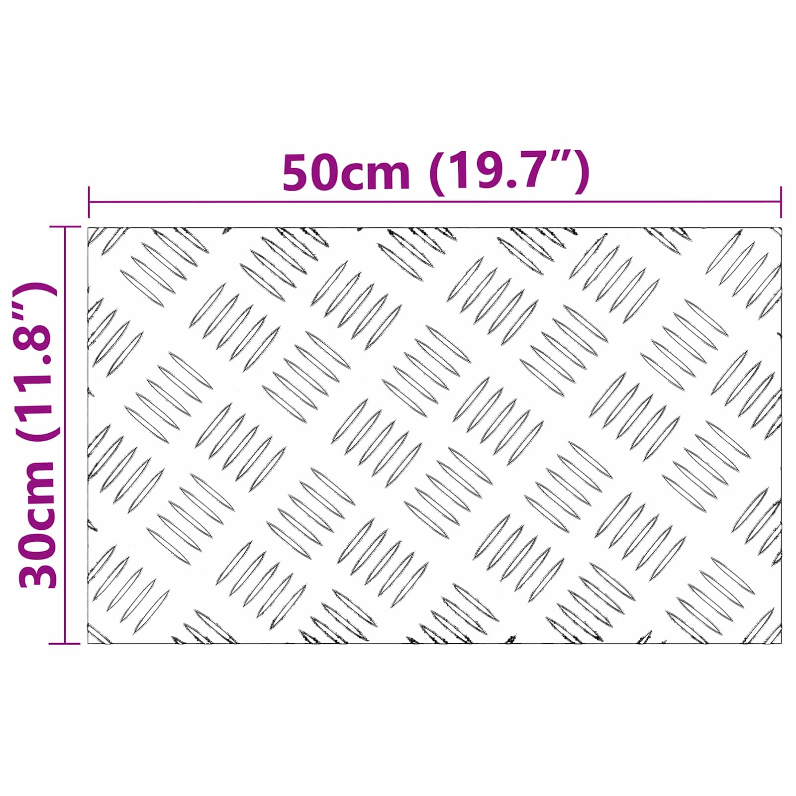 Treppe Tritt Rechtwinklig 4 pcs Silber 50 x 30 cm Aluminium