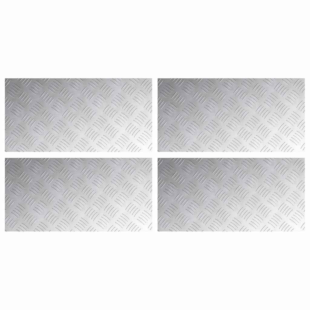 Treppe Tritt Rechtwinklig 4 pcs Silber 60 x 30 cm Aluminium