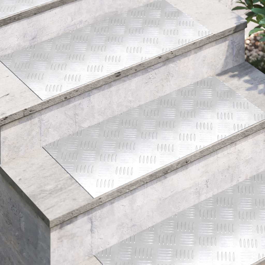 Treppe Tritt Rechtwinklig 2 pcs Silber 70 x 30 cm Aluminium