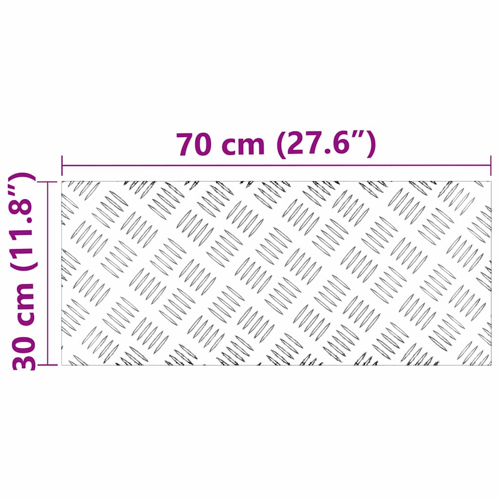 Treppe Tritt Rechtwinklig 2 pcs Silber 70 x 30 cm Aluminium