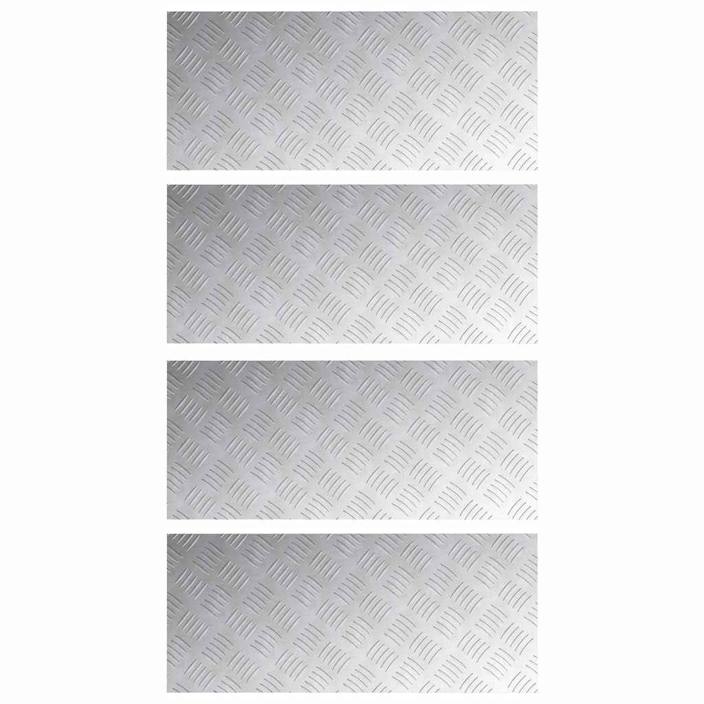 Treppe Tritt Rechtwinklig 4 pcs Silber 70 x 30 cm Aluminium