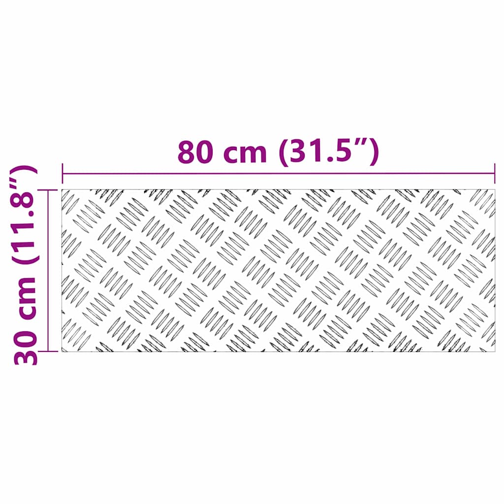 Treppe Tritt Rechtwinklig 2 pcs Silber 80 x 30 cm Aluminium