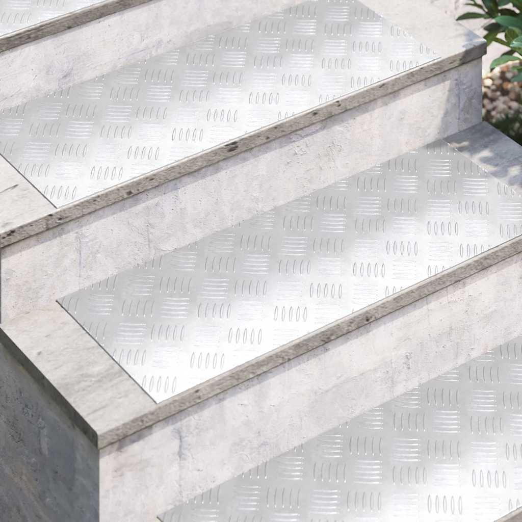 Treppe Tritt Rechtwinklig 4 pcs Silber 80 x 30 cm Aluminium