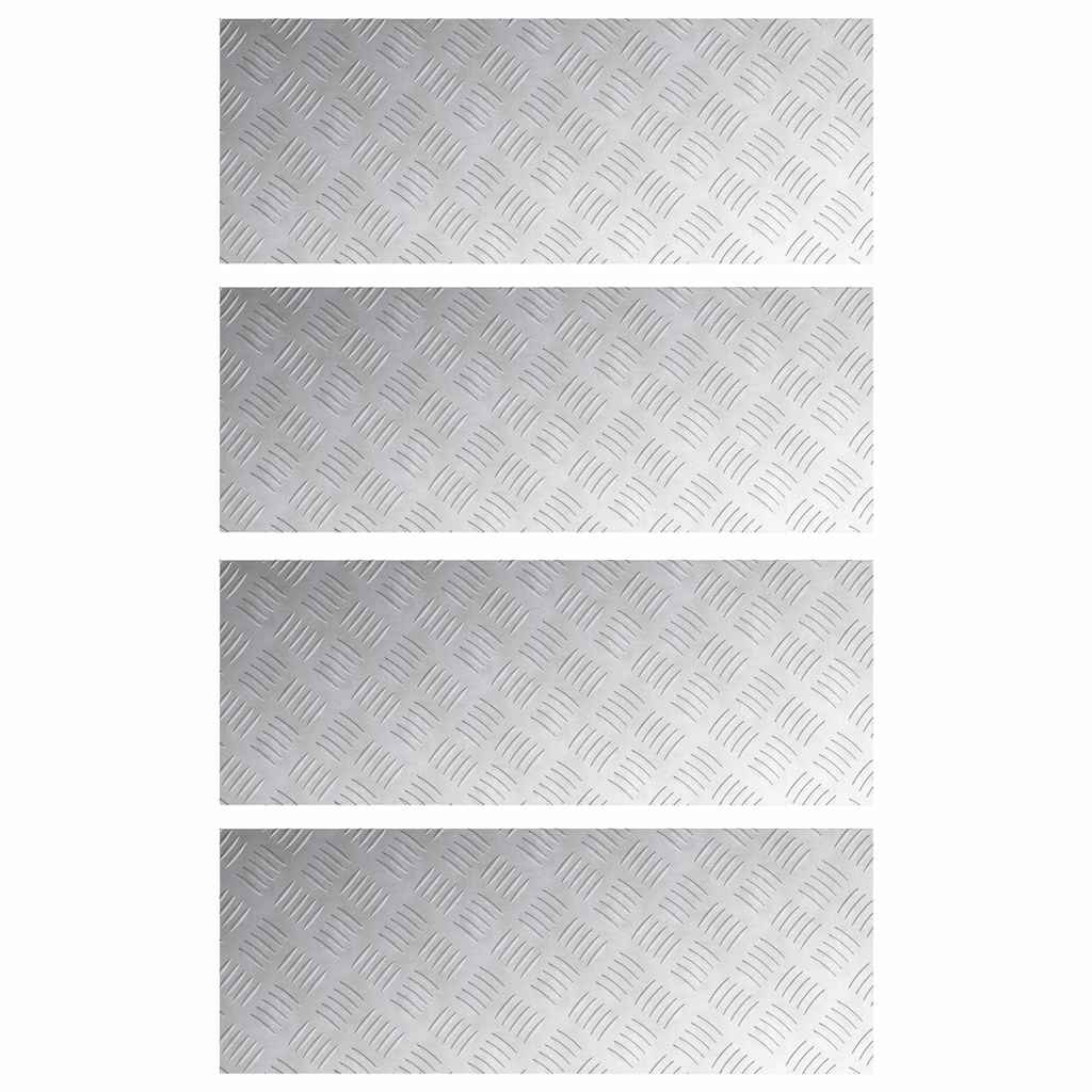Treppe Tritt Rechtwinklig 4 pcs Silber 80 x 30 cm Aluminium
