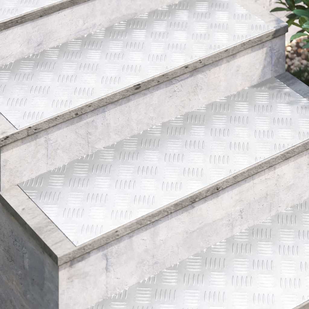 Treppe Tritt Rechtwinklig 4 pcs Silber 90 x 30 cm Aluminium