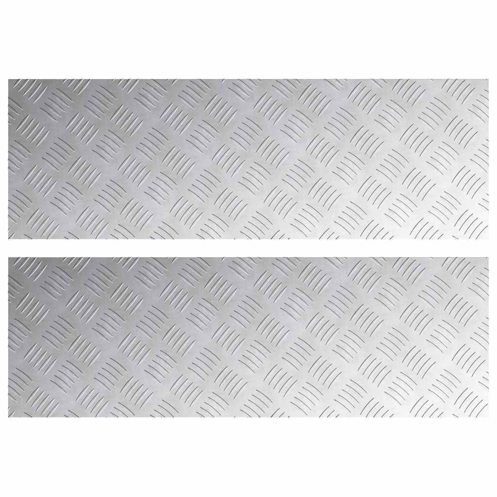 Treppe Tritt Rechtwinklig 2 pcs Silber 90 x 30 cm Aluminium