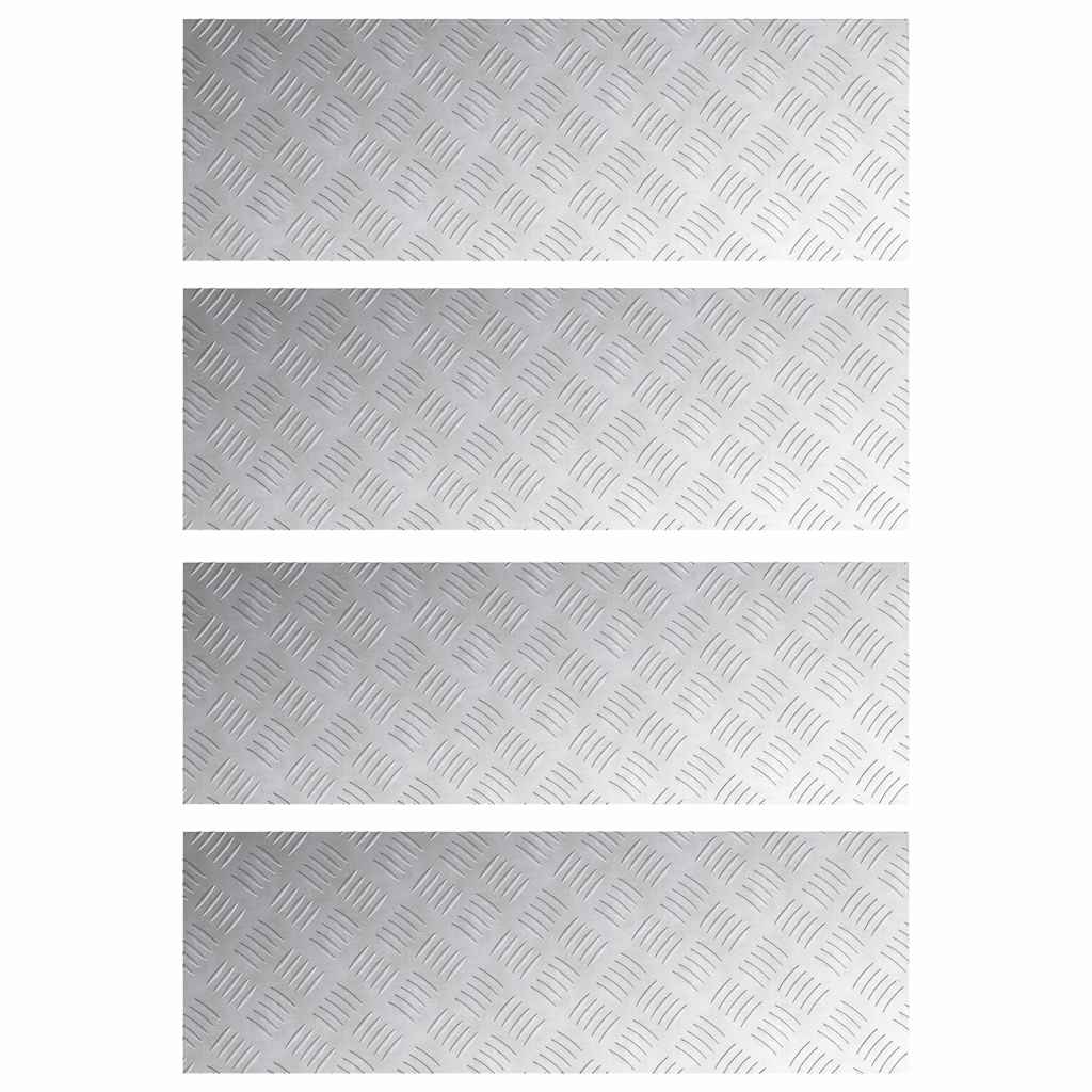 Treppe Tritt Rechtwinklig 4 pcs Silber 90 x 30 cm Aluminium