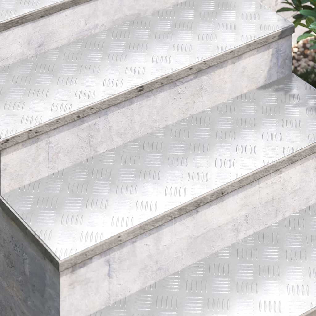Treppe Tritt Rechtwinklig 4 pcs Silber 100 x 30 cm Aluminium