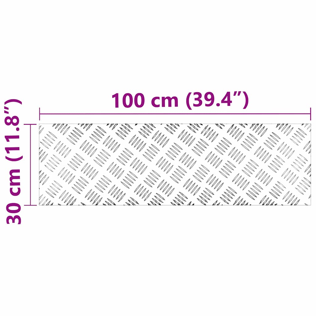 Treppe Tritt Rechtwinklig 4 pcs Silber 100 x 30 cm Aluminium
