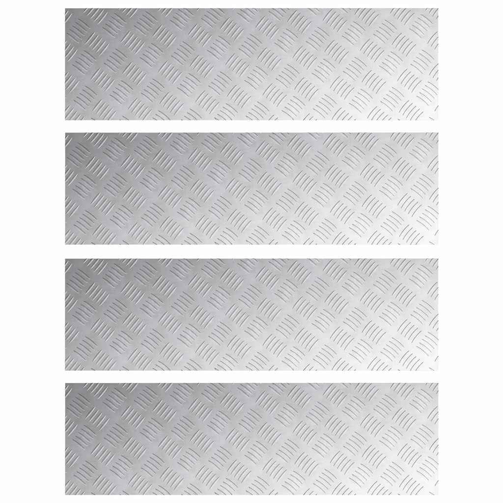 Treppe Tritt Rechtwinklig 4 pcs Silber 100 x 30 cm Aluminium