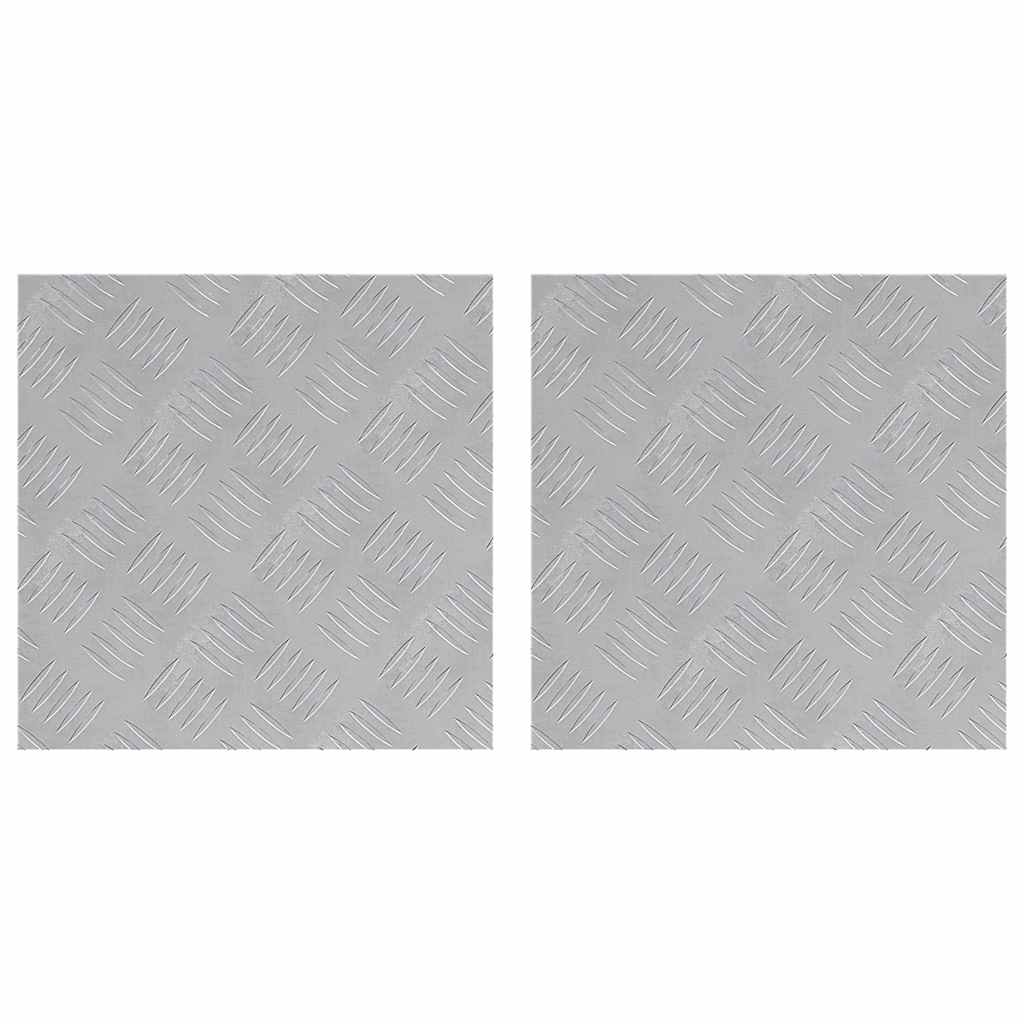 Treppe Tritt Quadratisch 2 pcs Silber 40 x 40 cm Aluminium