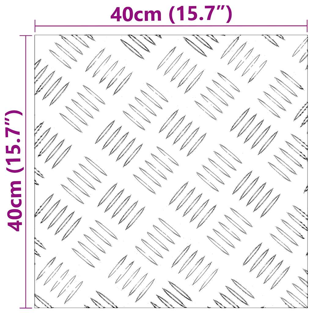 Treppe Tritt Quadratisch 2 pcs Silber 40 x 40 cm Aluminium