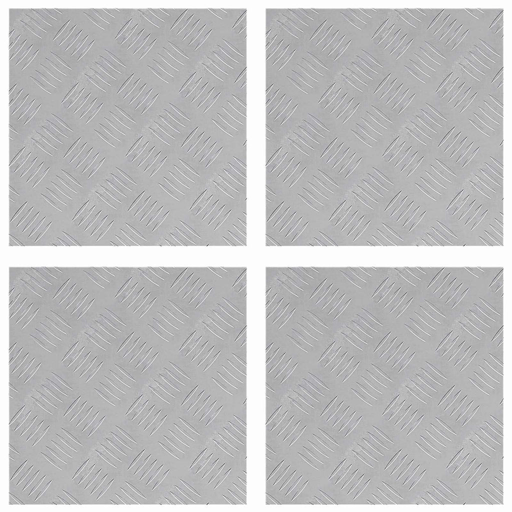 Treppe Tritt Quadratisch 4 pcs Silber 40 x 40 cm Aluminium