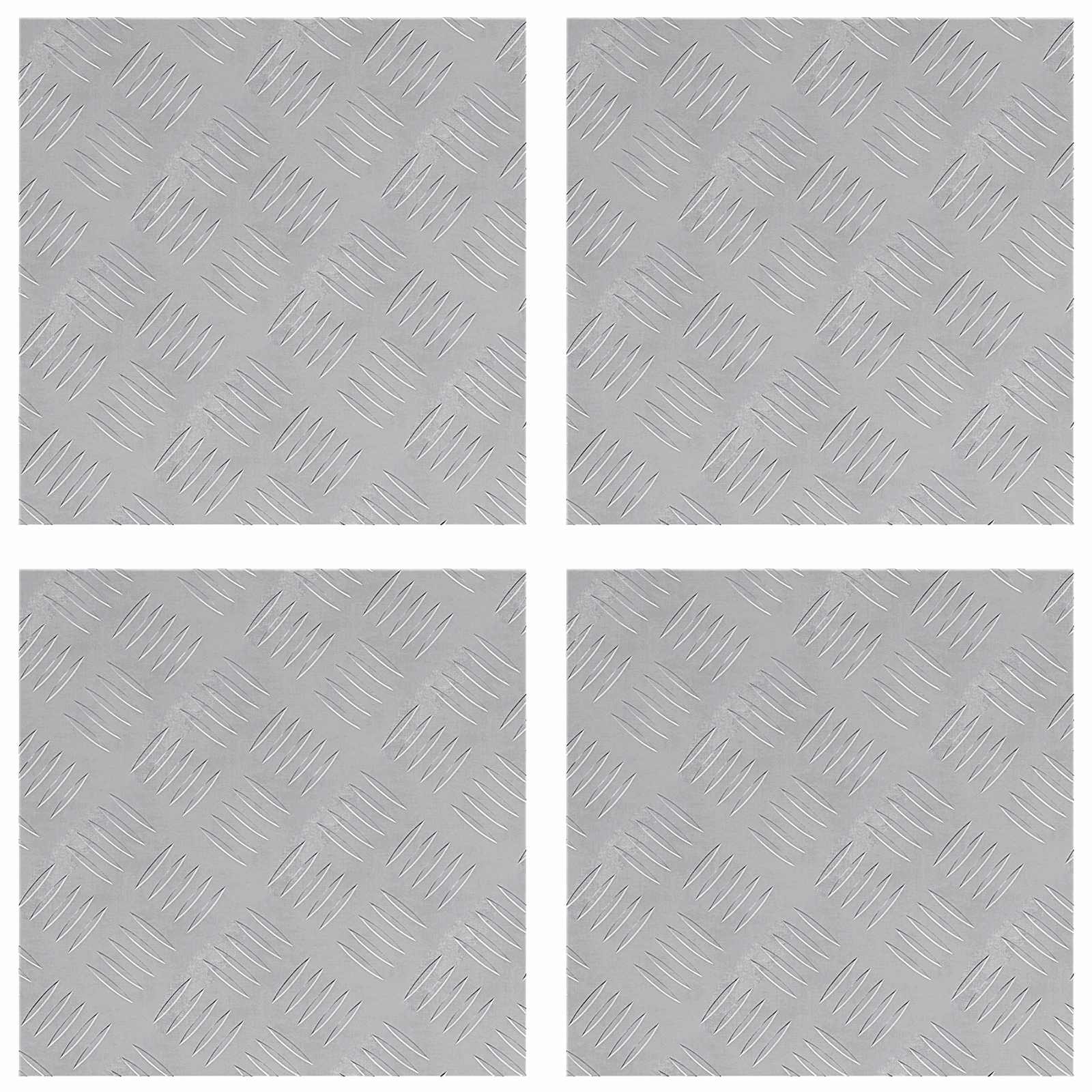 Treppe Tritt Quadratisch 4 pcs Silber 40 x 40 cm Aluminium