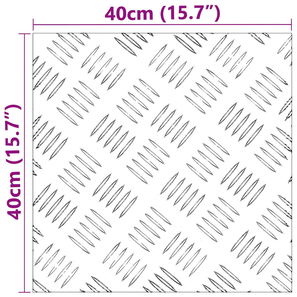 Treppe Tritt Quadratisch 4 pcs Silber 40 x 40 cm Aluminium
