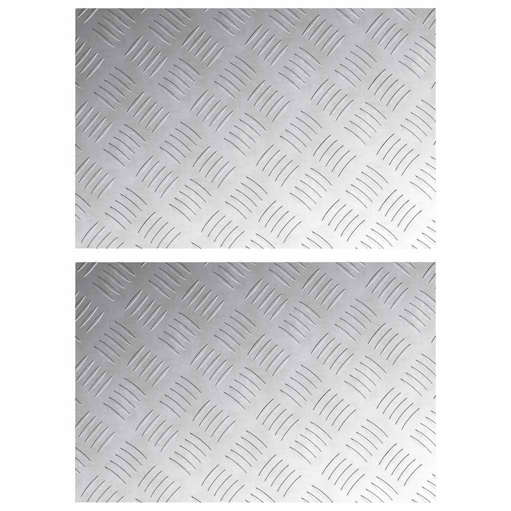 Treppe Tritt Rechtwinklig 2 pcs Silber 60 x 40 cm Aluminium