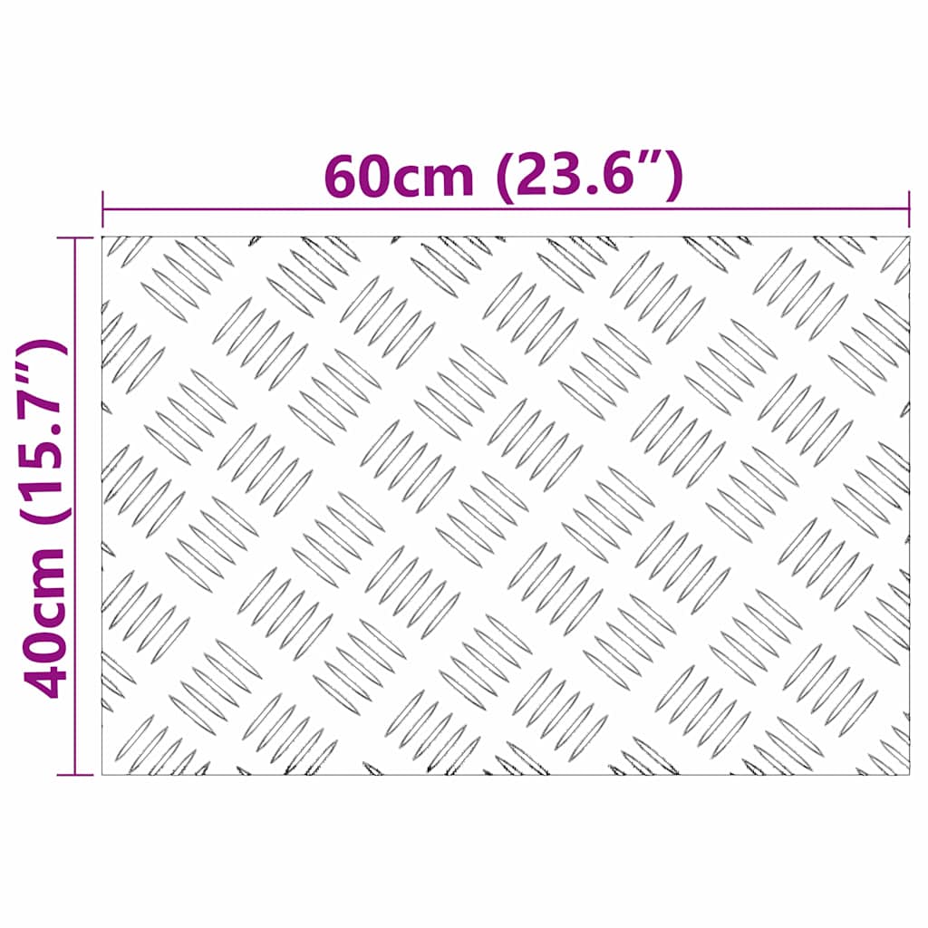 Treppe Tritt Rechtwinklig 2 pcs Silber 60 x 40 cm Aluminium