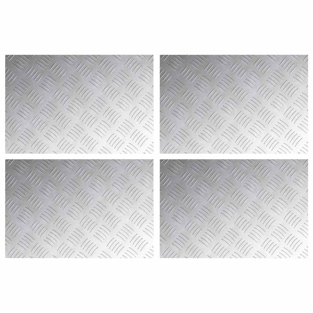 Treppe Tritt Rechtwinklig 4 pcs Silber 60 x 40 cm Aluminium