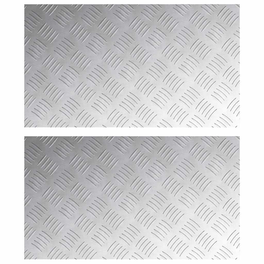 Treppe Tritt Rechtwinklig 2 pcs Silber 70 x 40 cm Aluminium