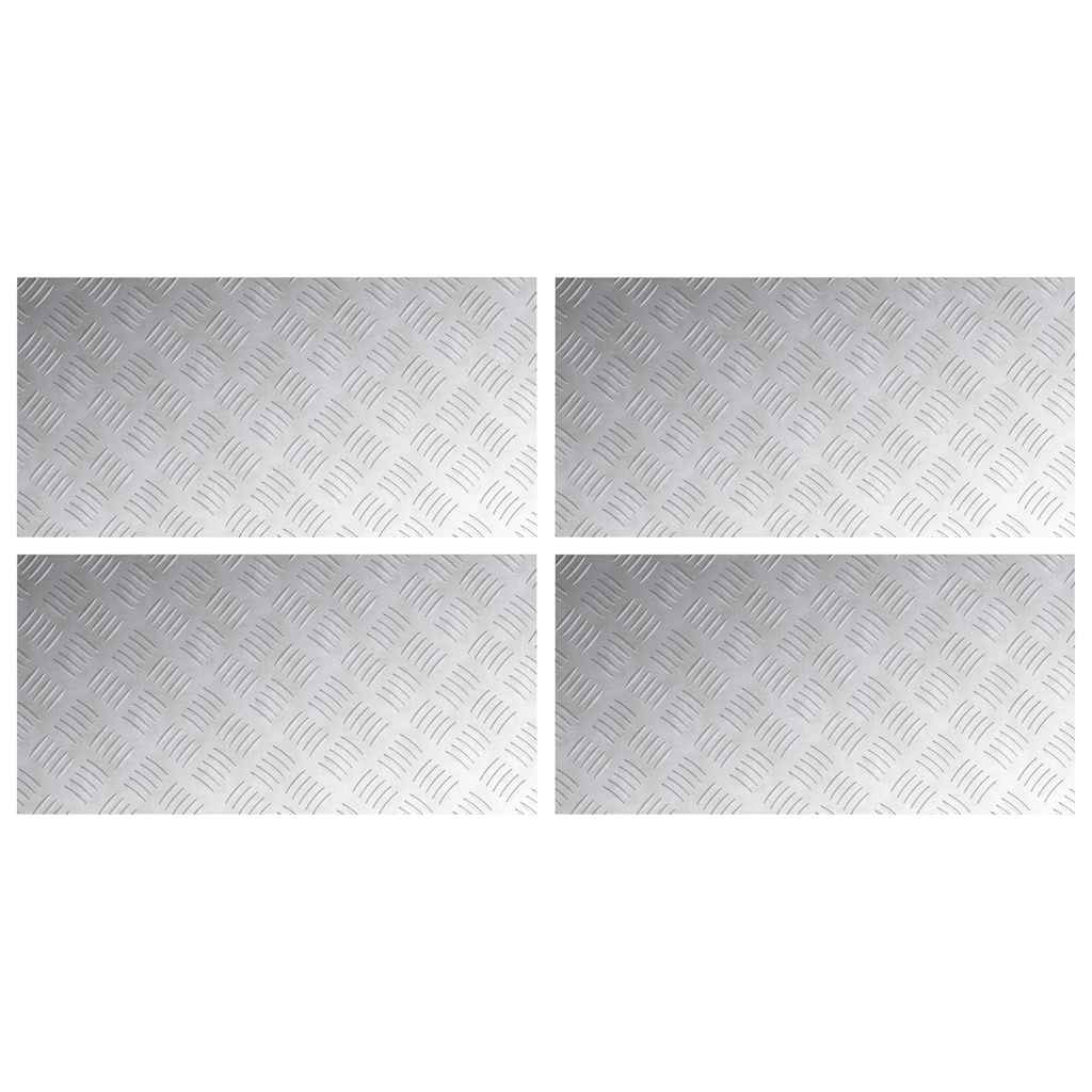 Treppe Tritt Rechtwinklig 4 pcs Silber 80 x 40 cm Aluminium