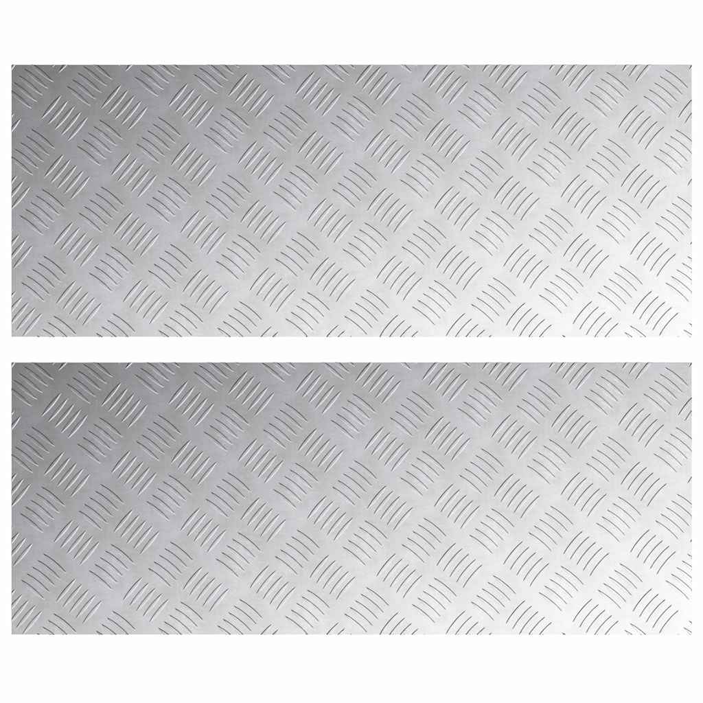 Treppe Tritt Rechtwinklig 2 pcs Silber 100 x 40 cm Aluminium