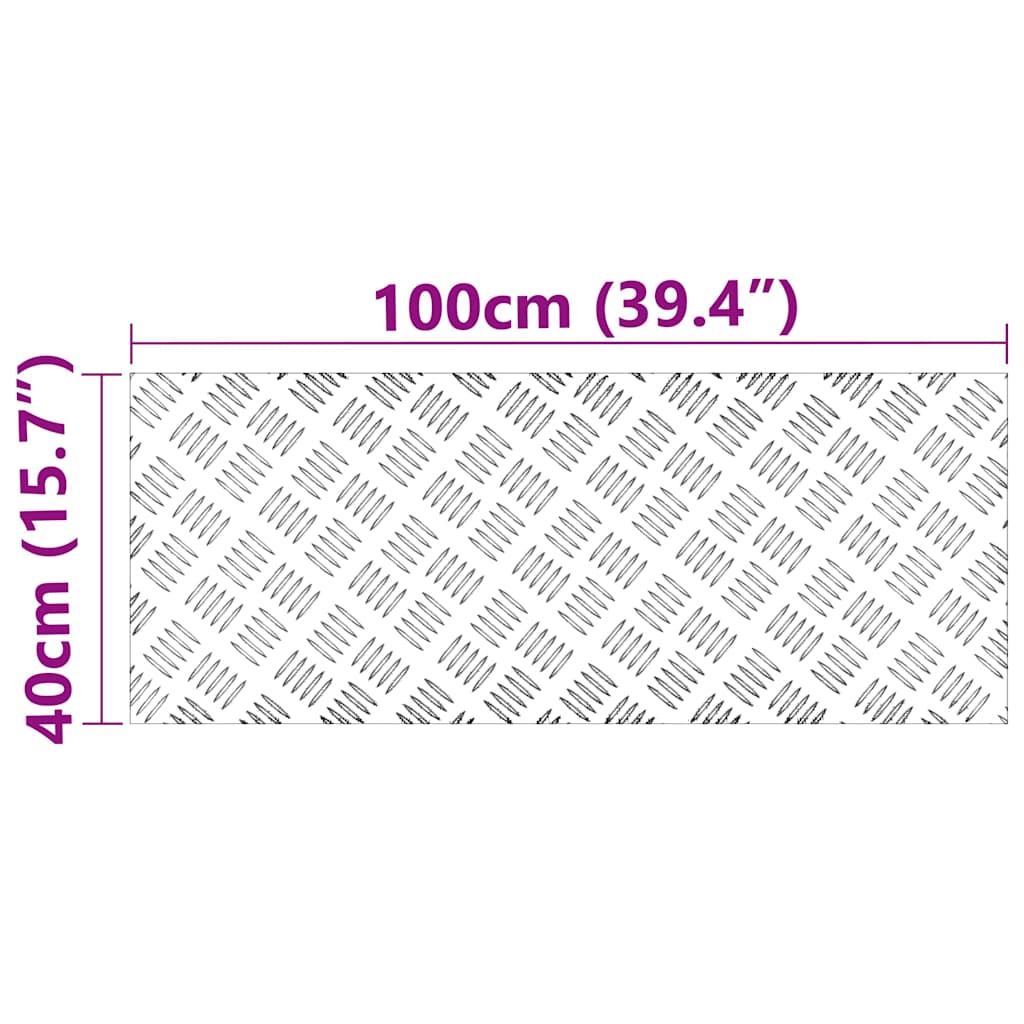 Treppe Tritt Rechtwinklig 2 pcs Silber 100 x 40 cm Aluminium