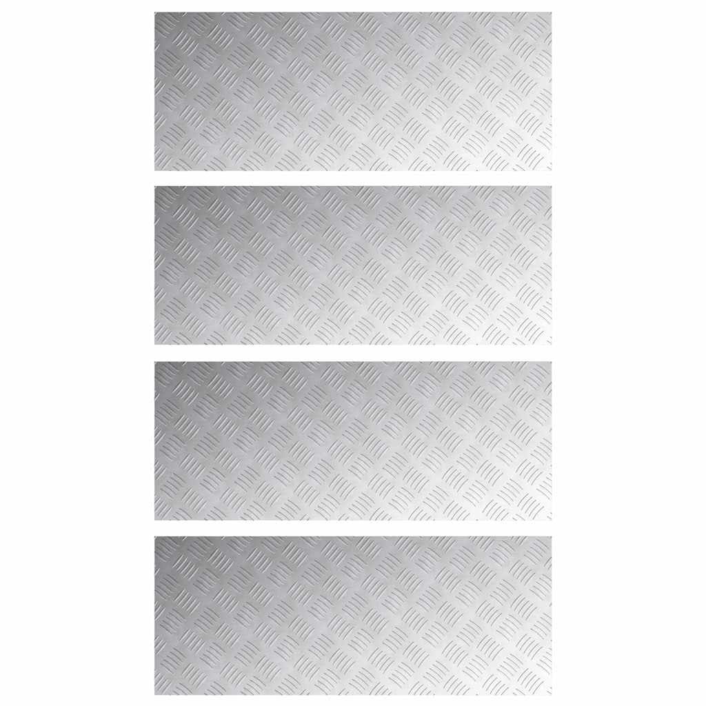 Treppe Tritt Rechtwinklig 4 pcs Silber 100 x 40 cm Aluminium