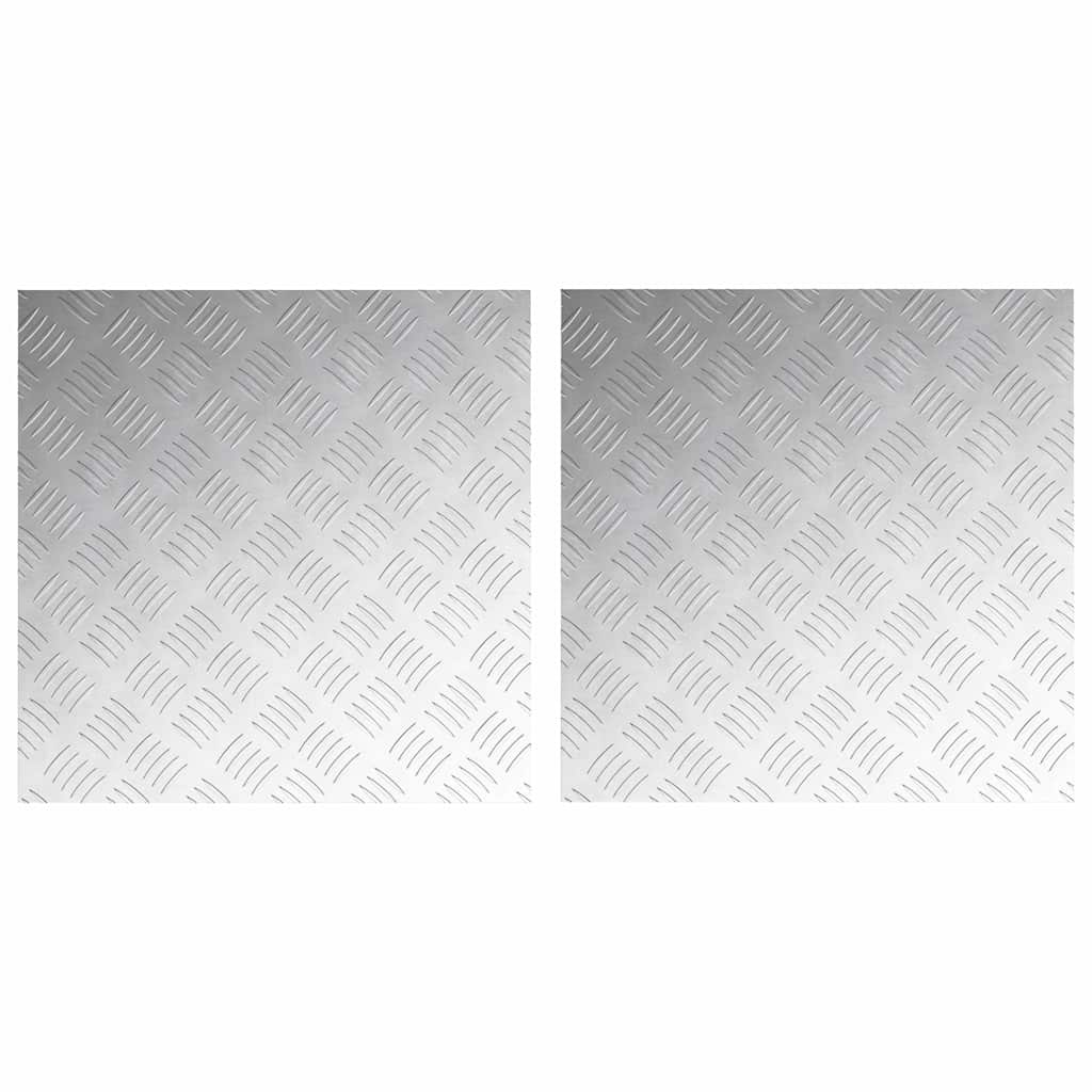 Treppe Tritt Quadratisch 2 pcs Silber 50 x 50 cm Aluminium