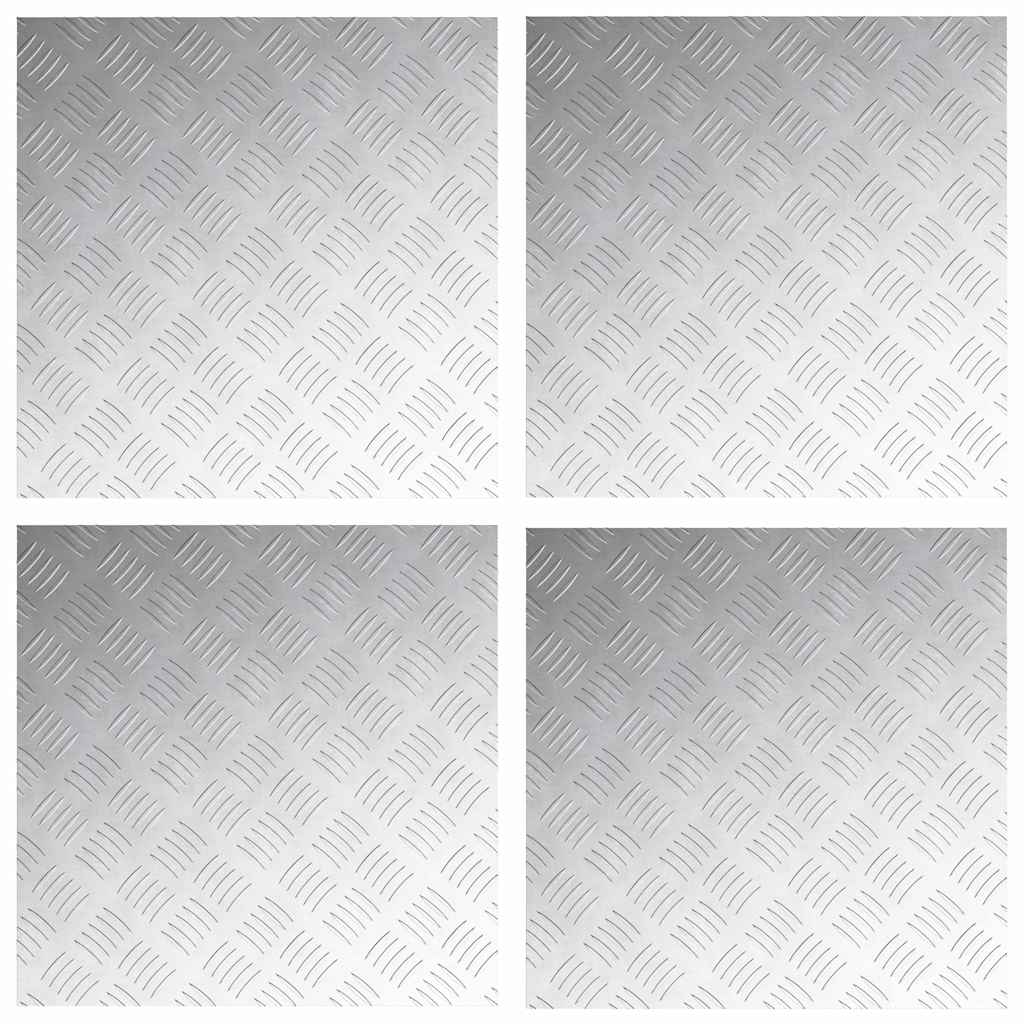 Treppe Tritt Quadratisch 4 pcs Silber 50 x 50 cm Aluminium