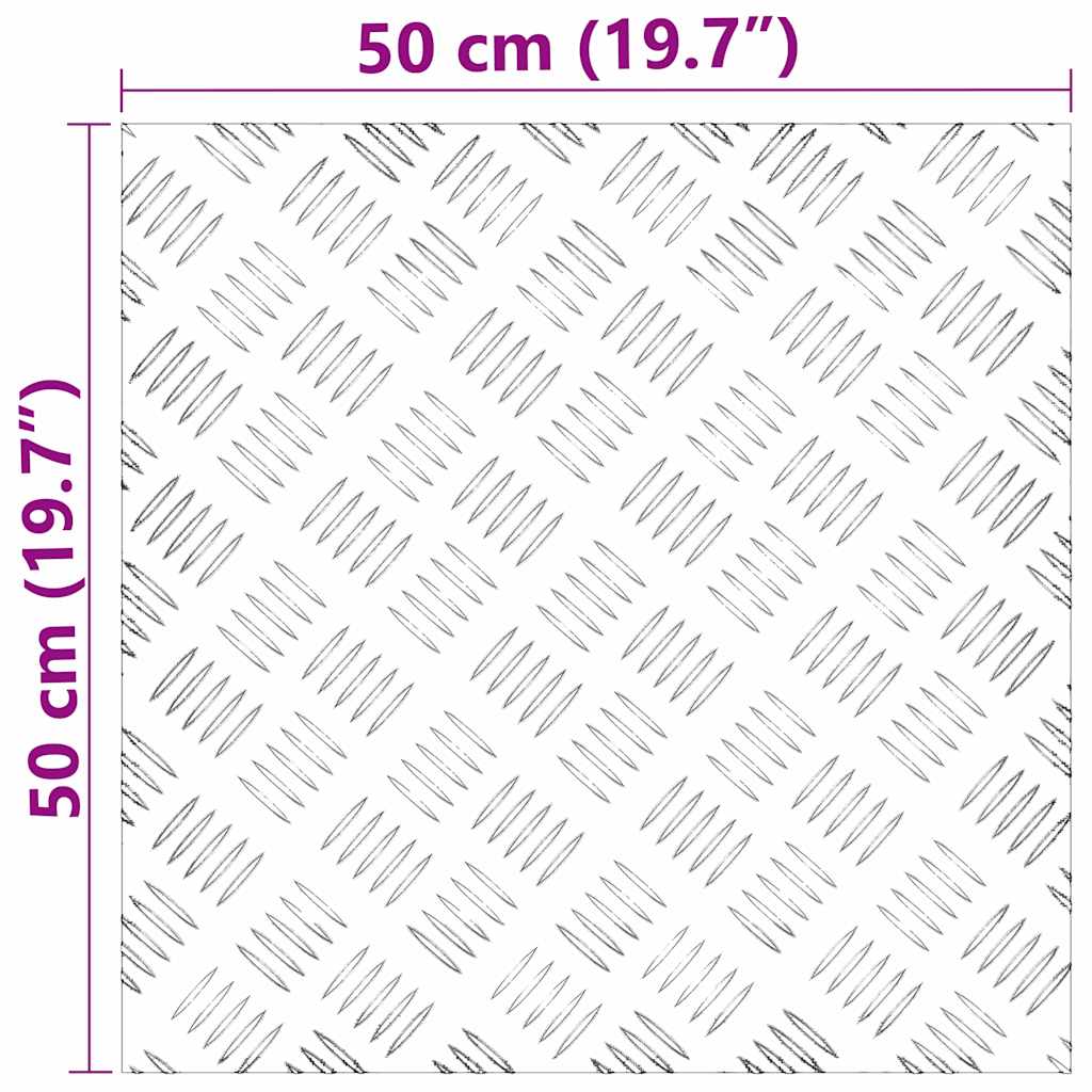 Treppe Tritt Quadratisch 4 pcs Silber 50 x 50 cm Aluminium
