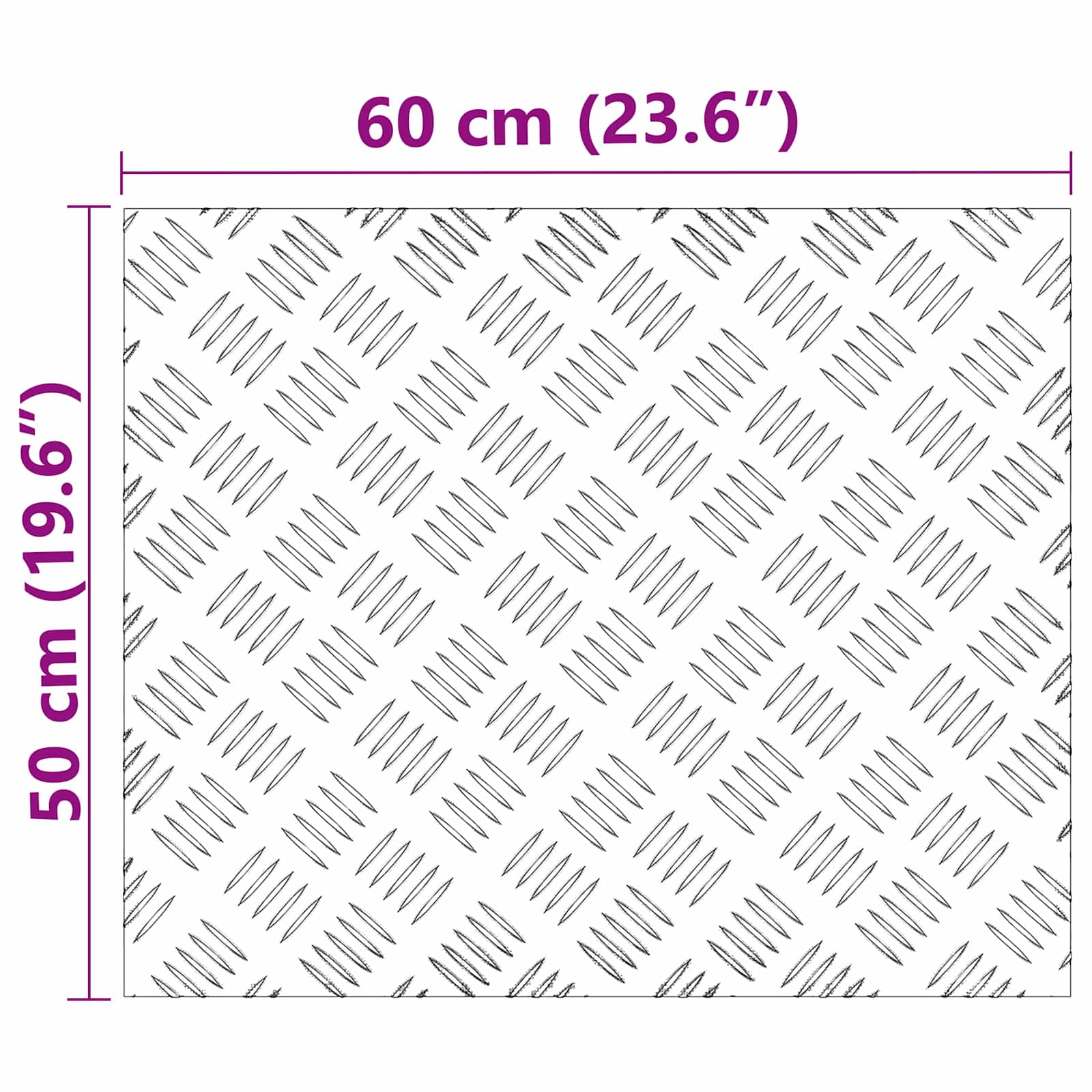 Treppe Tritt Rechtwinklig 2 pcs Silber 60 x 50 cm Aluminium