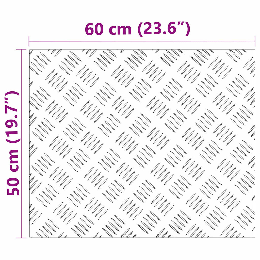 Treppe Tritt Rechtwinklig 4 pcs Silber 60 x 50 cm Aluminium